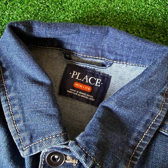 Place Classic Trucker Denim Blue Jeans Essential Timeless Jacket Size M (7/8) - Picture 7 of 11
